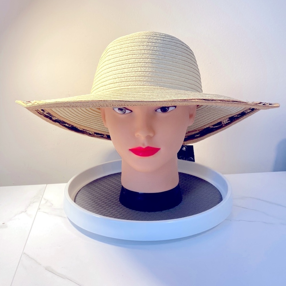 Style Collective Beach Large Rim Hat w/Stripe OS NWT